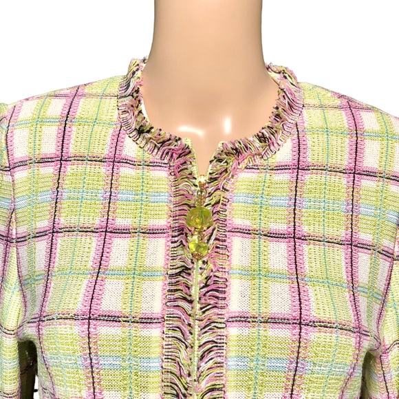 St. John Collection NWT multicolored jacket with fringe Sz 4 - Picture 5 of 16